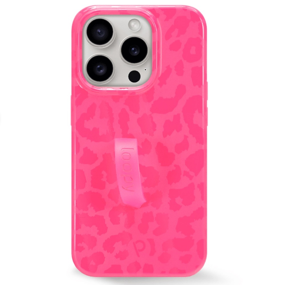 iPhone 13 Pro Max Hot Pink Leopard Case + Pink Sprinkle Loopy